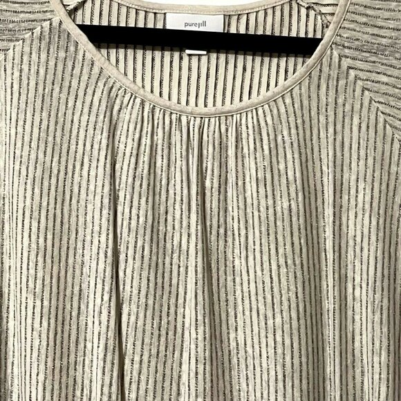 Pure Jill Womens Striped Linen Modal Poncho Top 3X - Picture 2 of 9